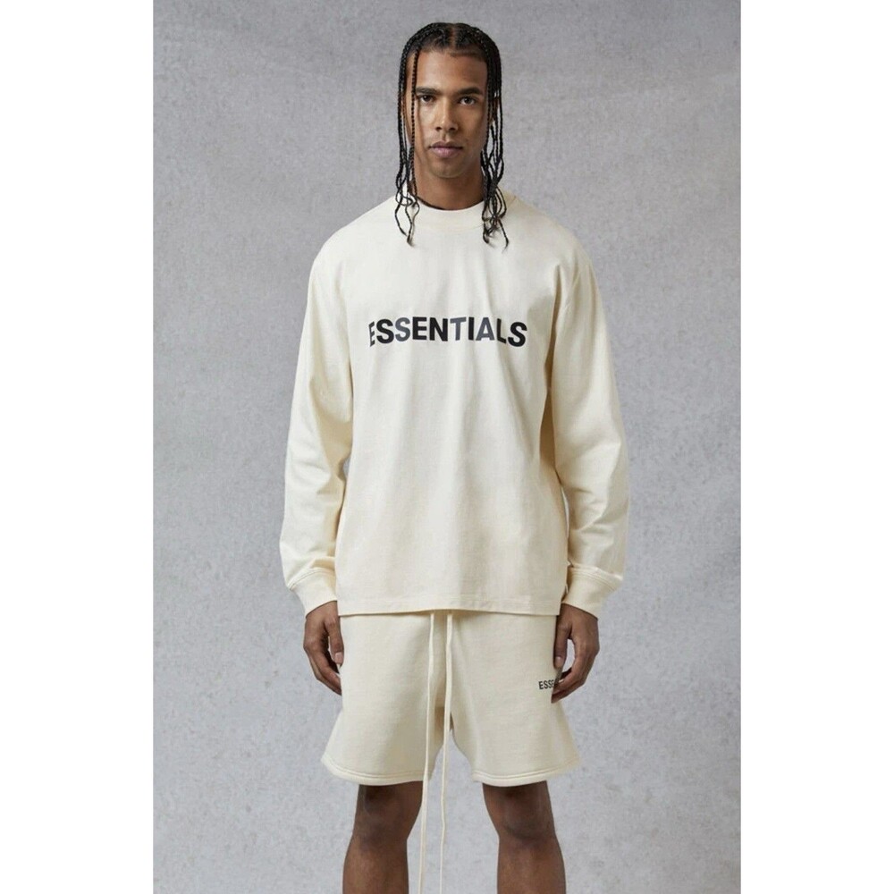 Fear Of God Essentials Men’s Long Sleeve Tee Buttercream Size XS - Picture 1 of 9